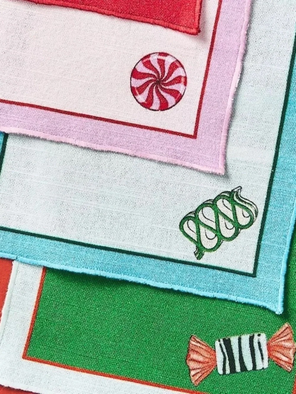 NWT Anthropologie Set/4 BonBon Christmas Candy Cocktail Napkins